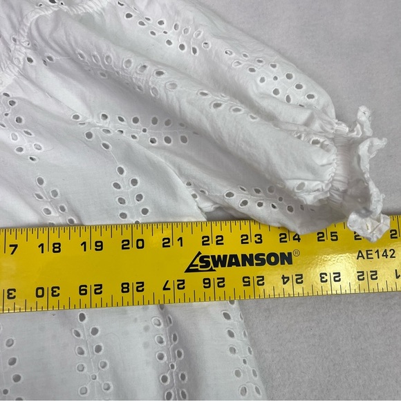 CASLON White Eyelet Cotton Top Short Sleeve Blouse - Picture 12 of 15